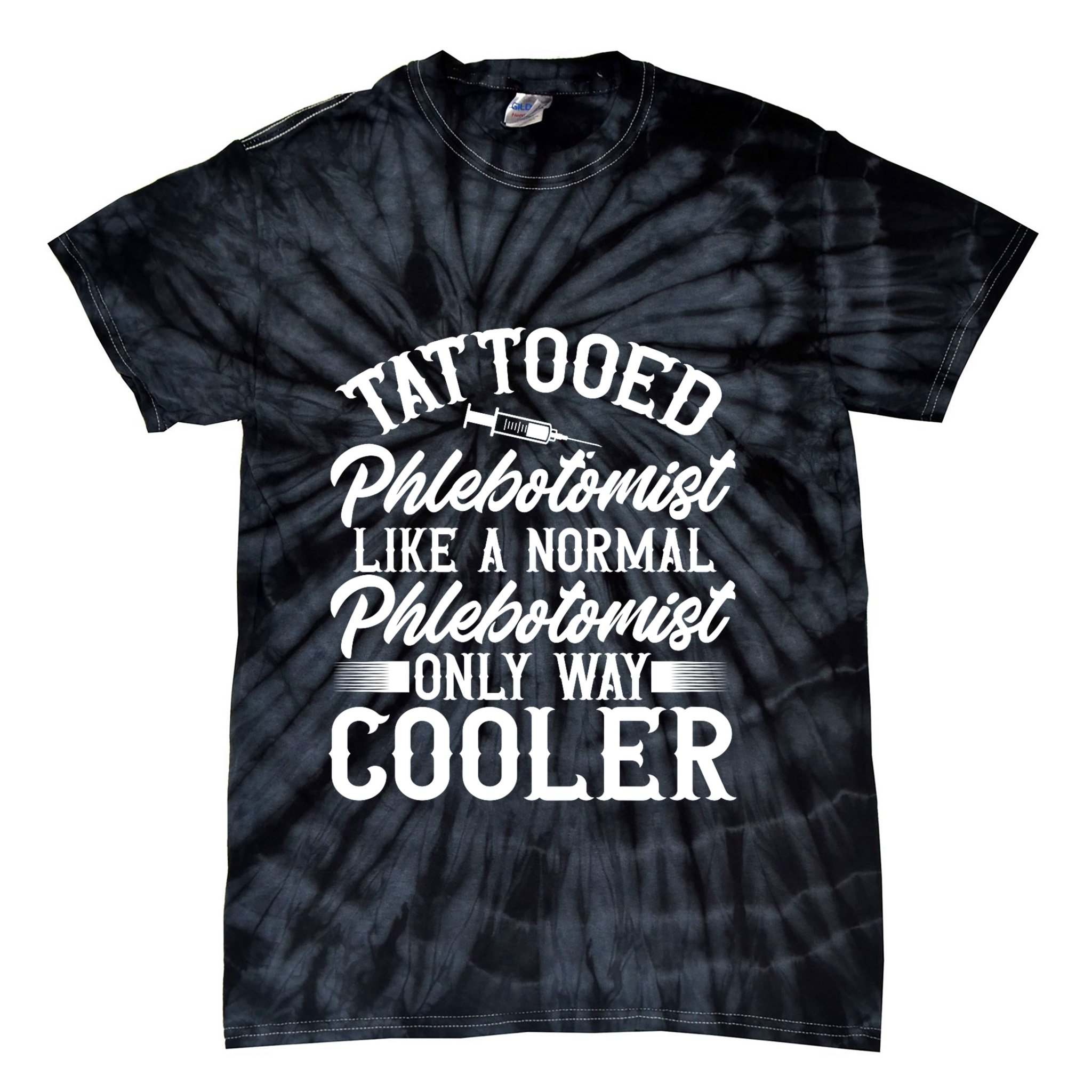 Phlebotomy Technician Blood Nurse Tattooed Phlebotomist Tie-Dye T-Shirt