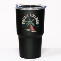 Papa's Tiki Bar Vintage Surfboard Dad Palm Tree Beach Funny Tumbler