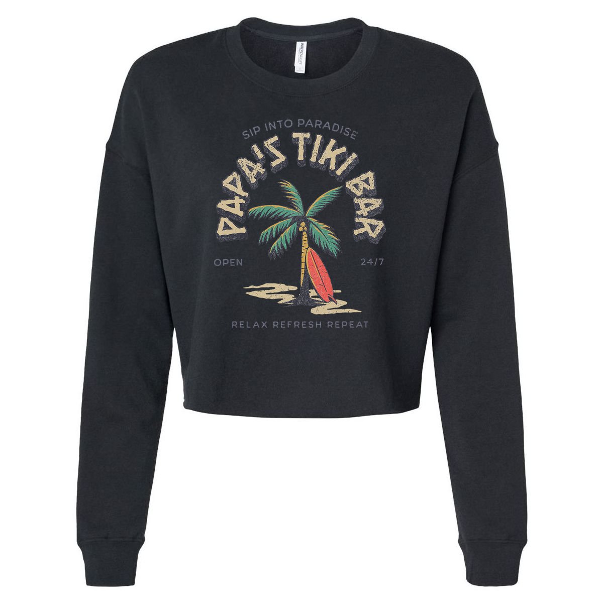 Papa's Tiki Bar Vintage Surfboard Dad Palm Tree Beach Funny Tumbler