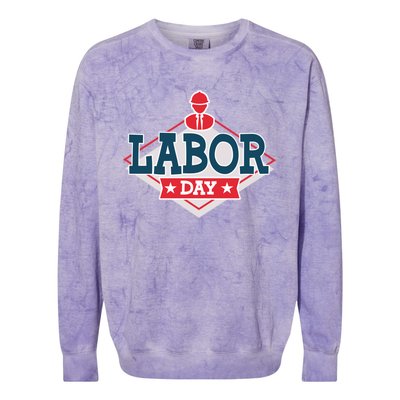 Proud To Be American Patriot Union Skilled Worker Labor Day Gift Colorblast Crewneck Sweatshirt