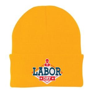 Proud To Be American Patriot Union Skilled Worker Labor Day Gift Knit Cap Winter Beanie