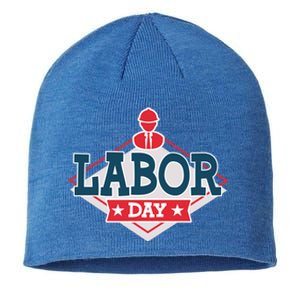 Proud To Be American Patriot Union Skilled Worker Labor Day Gift Sustainable Beanie