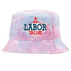 Proud To Be American Patriot Union Skilled Worker Labor Day Gift Tie-Dyed Bucket Hat