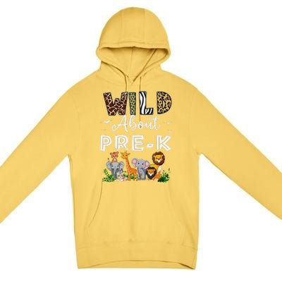 Prek Teacher Back To School Wild About Prek Gift Premium Pullover Hoodie