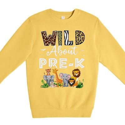 Prek Teacher Back To School Wild About Prek Gift Premium Crewneck Sweatshirt