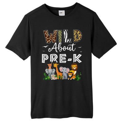 Prek Teacher Back To School Wild About Prek Gift Tall Fusion ChromaSoft Performance T-Shirt