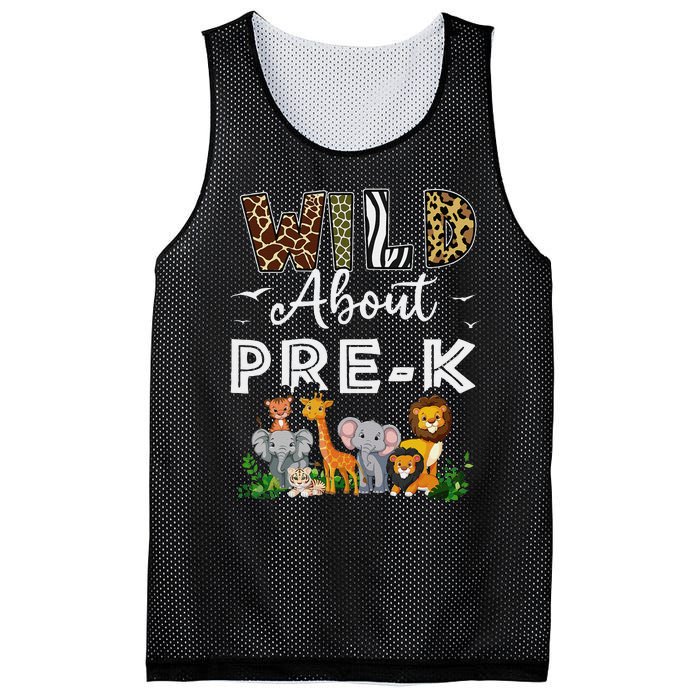 Prek Teacher Back To School Wild About Prek Gift Mesh Reversible Basketball Jersey Tank