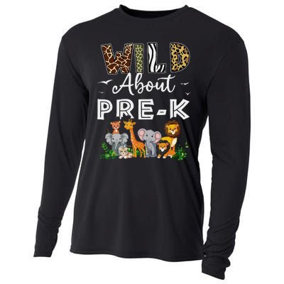 Prek Teacher Back To School Wild About Prek Gift Cooling Performance Long Sleeve Crew