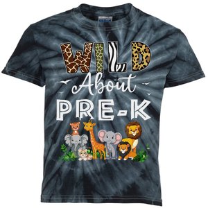 Prek Teacher Back To School Wild About Prek Gift Kids Tie-Dye T-Shirt