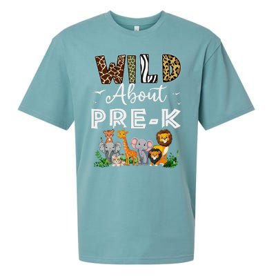 Prek Teacher Back To School Wild About Prek Gift Sueded Cloud Jersey T-Shirt