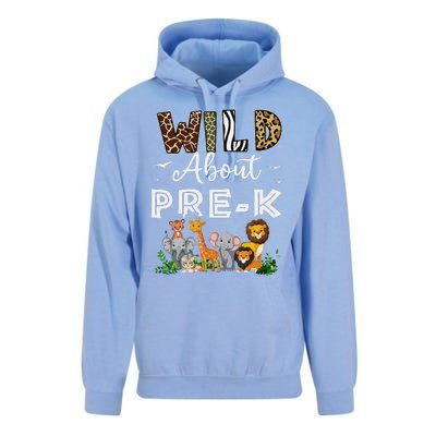 Prek Teacher Back To School Wild About Prek Gift Unisex Surf Hoodie