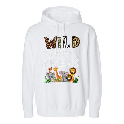 Prek Teacher Back To School Wild About Prek Gift Garment-Dyed Fleece Hoodie