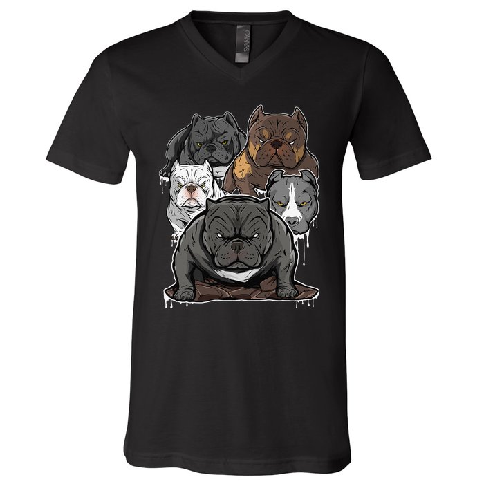 Pitbull terrier Bully American bullies dog V-Neck T-Shirt