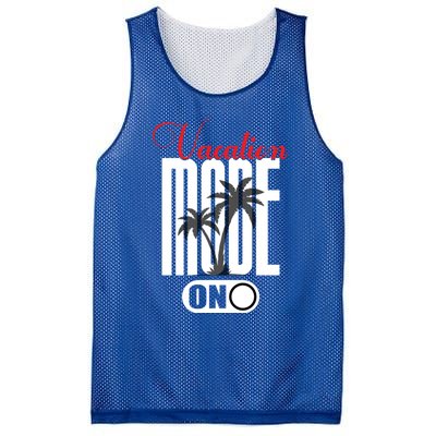 Palm Tree Beach Vacation Mode On Funny Vacation Mode Meme Great Gift Mesh Reversible Basketball Jersey Tank