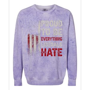 Proud To Be Everything Liberals Hate 1776 Flag Colorblast Crewneck Sweatshirt