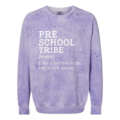 Preschool Tribe Back To School Gift Colorblast Crewneck Sweatshirt