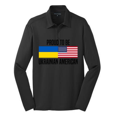 Proud To Be Ukrainian American Meaningful Gift Silk Touch Performance Long Sleeve Polo