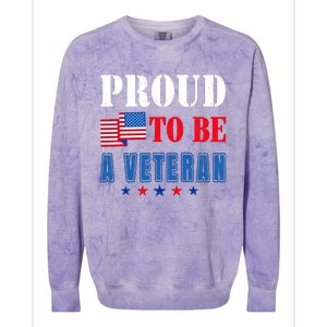 Proud To Be A Veteran American Veterans Day Colorblast Crewneck Sweatshirt