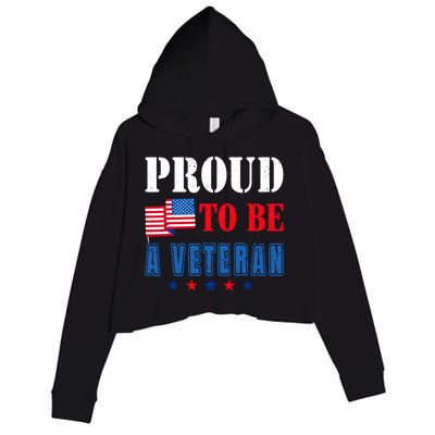 Proud To Be A Veteran American Veterans Day Crop Fleece Hoodie