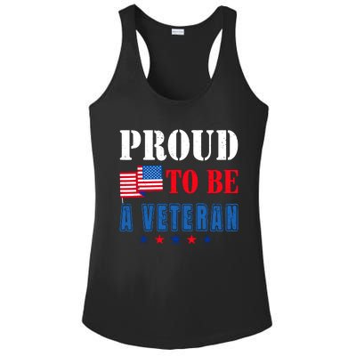 Proud To Be A Veteran American Veterans Day Ladies PosiCharge Competitor Racerback Tank