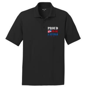 Proud To Be A Veteran American Veterans Day PosiCharge RacerMesh Polo