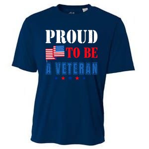 Proud To Be A Veteran American Veterans Day Cooling Performance Crew T-Shirt