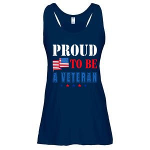 Proud To Be A Veteran American Veterans Day Ladies Essential Flowy Tank