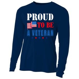 Proud To Be A Veteran American Veterans Day Cooling Performance Long Sleeve Crew