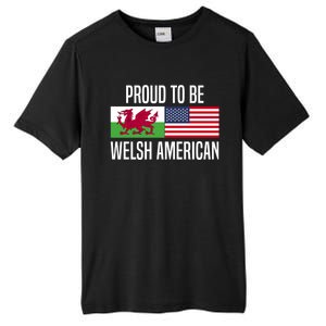 Proud To Be Welsh American Gift Tall Fusion ChromaSoft Performance T-Shirt