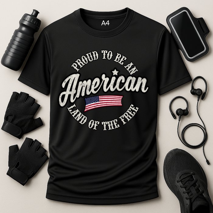 Proud To Be An American Gift Cooling Performance Crew T-Shirt