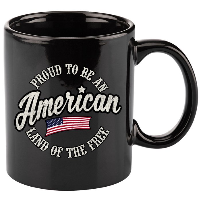 Proud To Be An American Gift 11oz C Handle Ceramic Mug