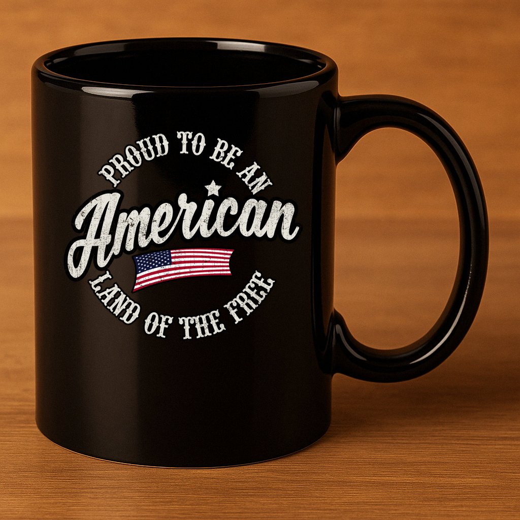 Proud To Be An American Gift 11oz C Handle Ceramic Mug