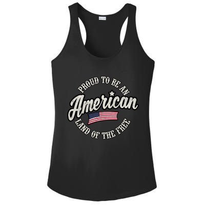 Proud To Be An American Gift Ladies PosiCharge Competitor Racerback Tank