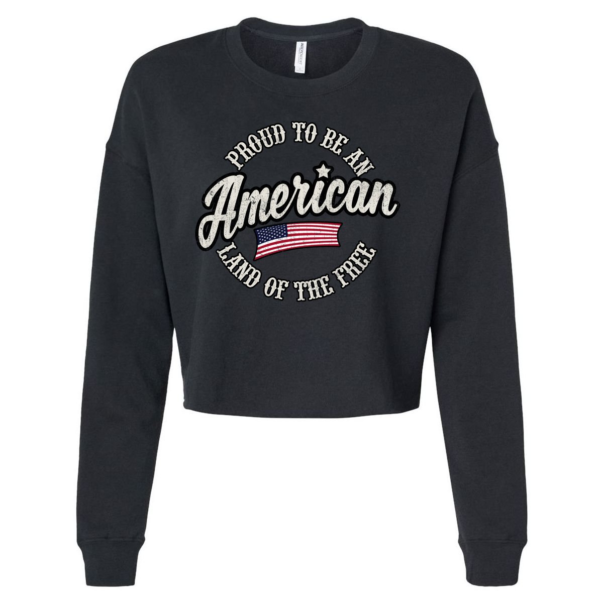 Proud To Be An American Gift Cropped Pullover Crew