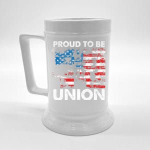 Proud To Be Union Labor Worker Patriotic Laborer Gift Beer Stein