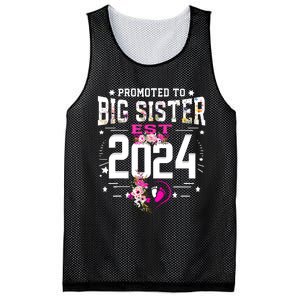 Promoted To Big Sister Est 2024 New Big Sister Mothers Day Mesh Reversible Basketball Jersey Tank