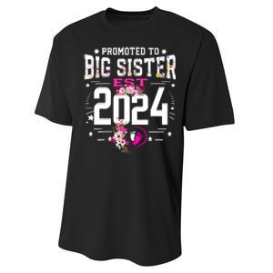 Promoted To Big Sister Est 2024 New Big Sister Mothers Day Performance Sprint T-Shirt