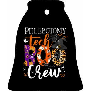 Phlebotomy Tech Boo Crew Ghost Halloween Technician Matching Ceramic Bell Ornament