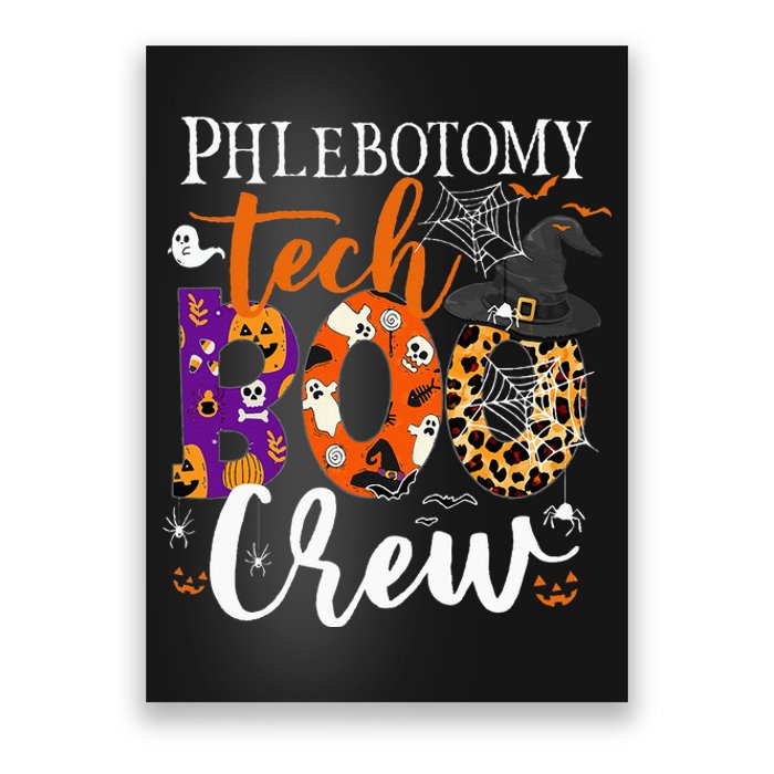 Phlebotomy Tech Boo Crew Ghost Halloween Technician Matching Poster