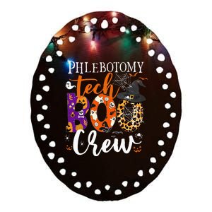 Phlebotomy Tech Boo Crew Ghost Halloween Technician Matching Ceramic Oval Ornament