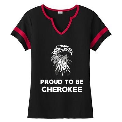 Proud To Be Cherokee Native American Pride Ladies Halftime Notch Neck Tee