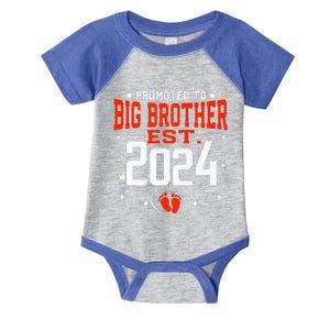 Promoted To Big Brother Est 2024 Infant Baby Jersey Bodysuit