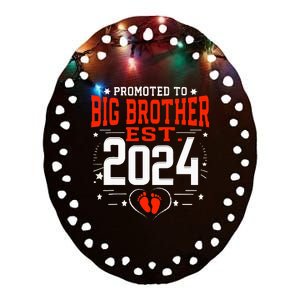 Promoted To Big Brother Est 2024 Ceramic Oval Ornament