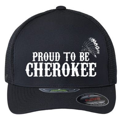 Proud To Be Cherokee Indian Shirts Native Gifts Flexfit Unipanel Trucker Cap