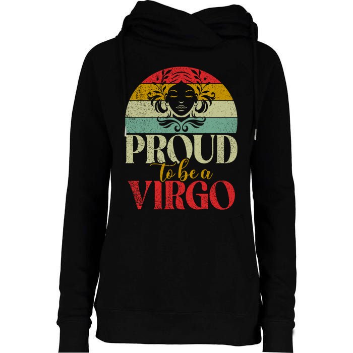 Proud To Be A Virgo Vintage Womens Funnel Neck Pullover Hood