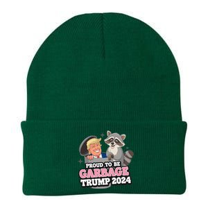 Proud To Be Garbage Vote Trump President 2024 Knit Cap Winter Beanie