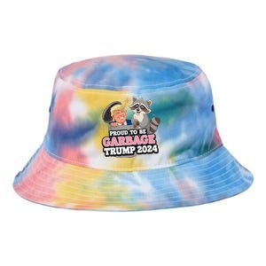 Proud To Be Garbage Vote Trump President 2024 Tie Dye Newport Bucket Hat