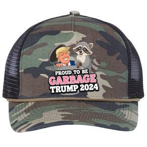 Proud To Be Garbage Vote Trump President 2024 Retro Rope Trucker Hat Cap