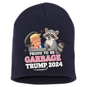 Proud To Be Garbage Vote Trump President 2024 Short Acrylic Beanie