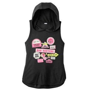 Promoted To Big Sister Cute Gift Ladies PosiCharge Tri-Blend Wicking Draft Hoodie Tank